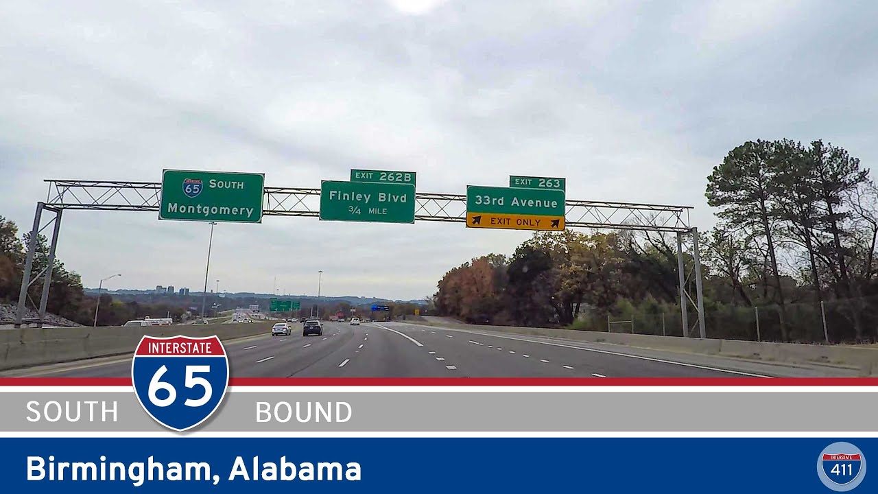 Southbound Interstate 65 in Birmingham, Alabama