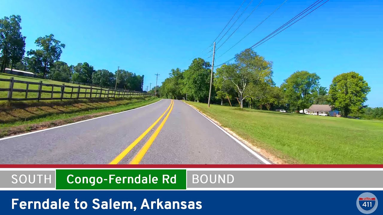 Drive 9 peaceful miles from Ferndale to Salem, Arkansas, along Congo-Ferndale Road—a scenic, tree-lined route that blends forested foothills with the expanding suburbs of Saline County.