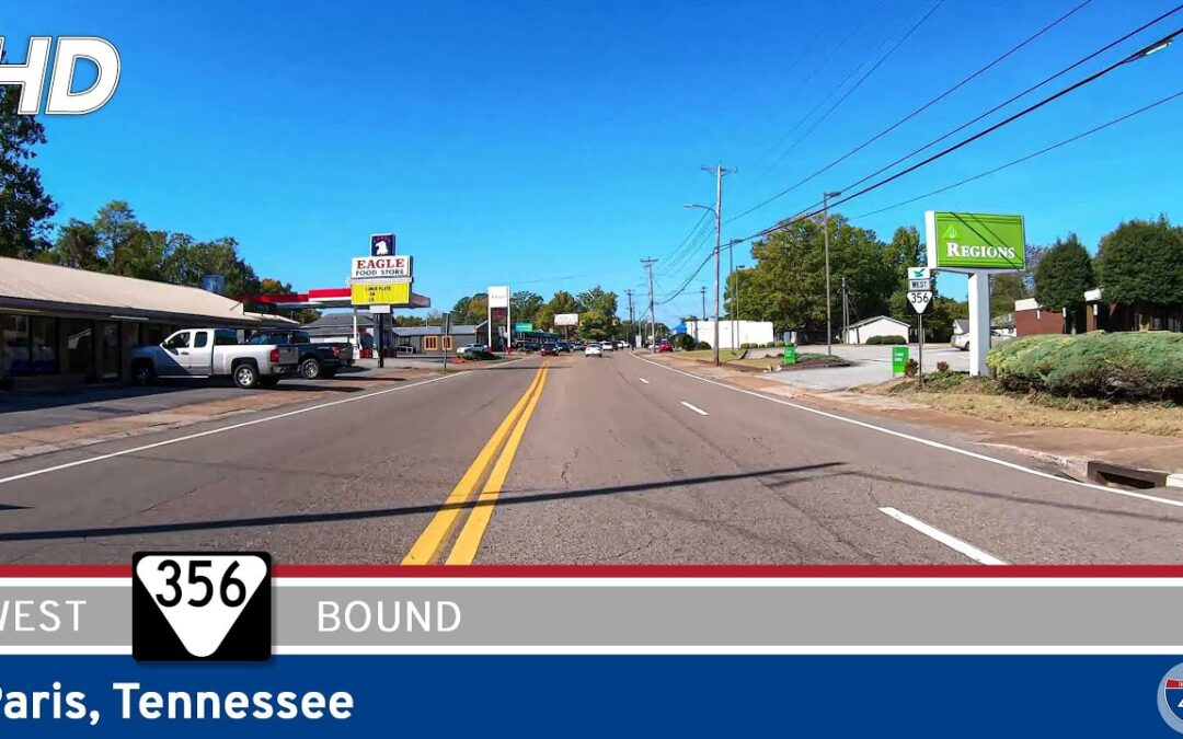 Westbound Tennessee Secondary Route 356: Paris